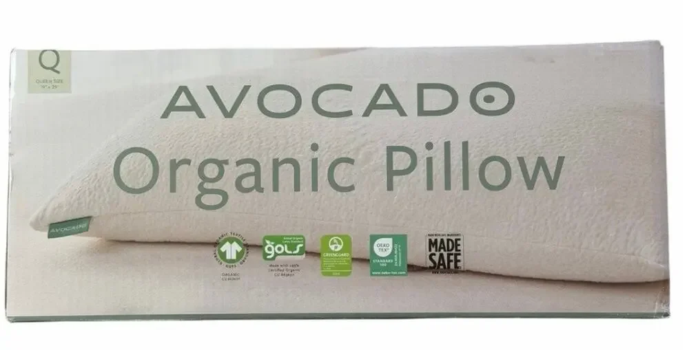 Avocado 100% Certified Organic Bed Pillow w/ Natural Latex and Kapok Fill Queen